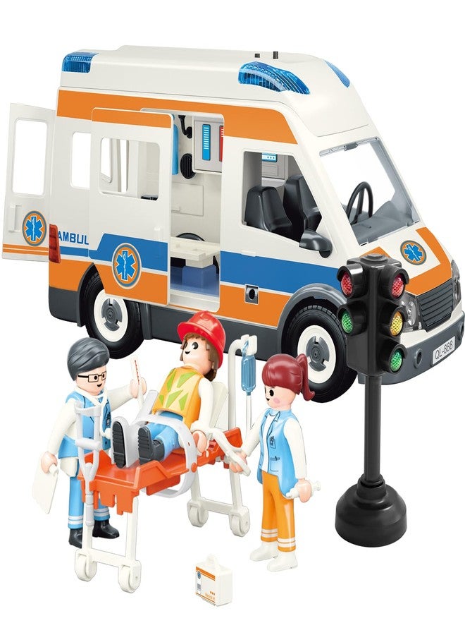 lonfypeng Ambulance Toy Truck for Kids 3-8, Large Toy Cars with Lights & Sounds, Emergency Vehicle Toddler Toys, Rescue Role Playset Play & Learn Toddler Toys Ages 3 4 5 6 7 8 9 10 11 12(Ambulance) - Image 1